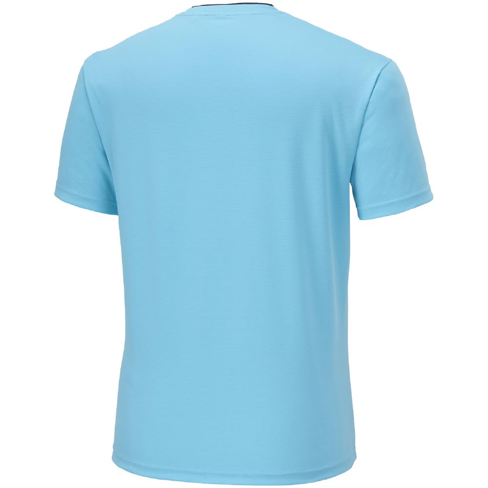 Badminton Wear Game Shirt Sweat Absorbent Quick Drying Easy To Move Soft Tennis Wear 72MAA501 Blue Atoll X Navy S [Mizuno]
