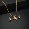 Gold Plated Sparkling Crystal Necklace Set for Women