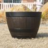 Decorative Round Flower Pot Breathable Flower Bucket Ornament Vintage Simulation Wood Barrels  Yard