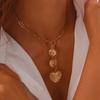 Versatile Single-layer Love-shaped Fringed Collarbone Necklace, Simple Cross Chain, Eye-set Diamond Jewelry
