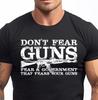 Mens Pro Gun 2nd Amendment Don't Fear Guns  Patriotic Shirts for Men