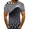Three-dimensional Graphic T-shirt Casual Lattice Tops 3D Men's T-shirt Summer T-shirt Men's O-neck Shirt Plus Size Streetwear
