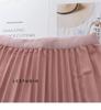 Qooth Elegant A Line Pleated Skirt Spring Summer Long Skirt Women Casual High Waisted Maxi Skirts JM0001