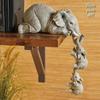 3pcs/set Cute Elephant Figurines Elephant Holding Baby Elephant Resin Crafts Home Furnishing Gift