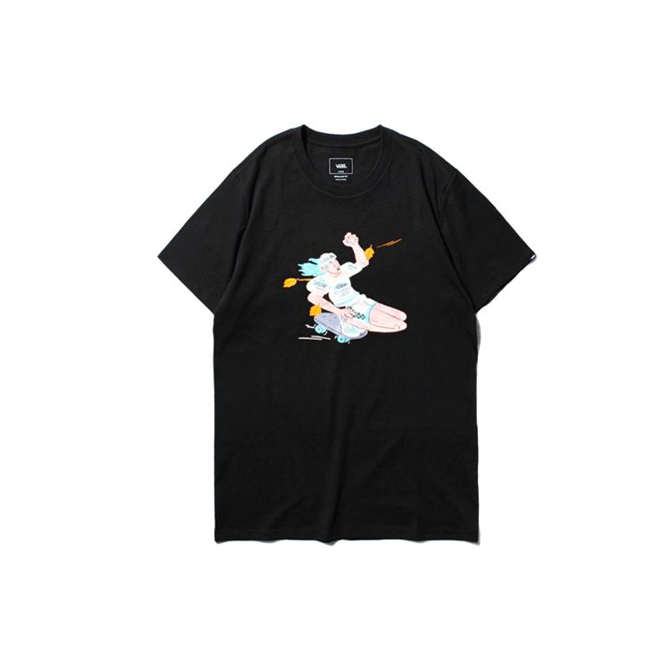 Vans Artist Collaboration Cartoon Print T-Shirt Men Tops Black VN0A4P5JBLK
