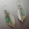 Abstract Leaf Shaped Dangle Earrings 925 Sterling Silver Zinc Alloy Ear Jewelry Boho Vintage Style For Women Earrings