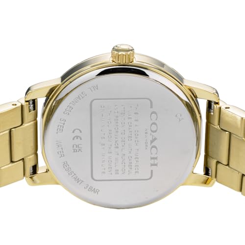 Coach Grand Watch, 36mm, Blue Dial, Quartz Movement, Water Resistant, Mineral Glass, Gold, 14503970, Women's