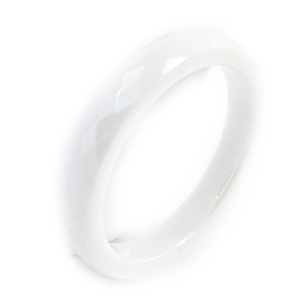 Designer Ring 'Mineralia' White Ceramic - 3 Mm