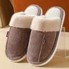 Fashion Cotton Slippers for Women 2025 New Autumn and Winter Indoor Home Warm Non Slip Silent Plush Couple Slippers for  Pantuflas Mujer