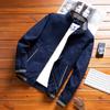 Spring Autumn Men Cotton Jacket Stand Collar Solid Male Fashion Casual Windbreaker Bomber Jacket Coat Outwear