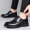 FashionDress Shoes Man Lace Up Official Social Shoe Men Spring Autumn Business Gentleman Black Office Legitimate Leather Casual Shoes