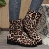 Women Suede Leopard Ankle Boots Winter Flats Shoes Woman 2025 Trend Fashion Designer New Retro Snow Motorcycle Boots Mujer Botas