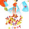 100Pcs Split Pins Multicolor Metal Brad Fasteners Round Brads Heart Brads Flower Brads for Paper Craft Scrapbooking