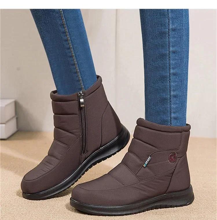 2024 Women Snow Boots Winter Waterproof Women Ankle Boots Fashion Comfortable Platform Warm Plush Winter Cotton Shoe Botas Mujer