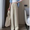 Ice Silk Pleated Wide-Leg Pants Women's Summer Thin High Waist Drape Casual Straight Loose Trousers