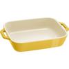 Staub Dish 20cm Ceramic Gratin Dish Oven Microwave Safe Japanese Ceramic Citoron Color Dish "Rectangular Citron" [Authorized Product] Z1029-535