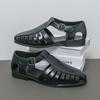 New Men's Leather Fisherman Sandals with Summer Hollowed-out Breathable Buckle Design Comfortable and Casual Outdoor Beach Shoes