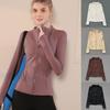 Quick Dry Stand Up Collar Fitness Jacket For Women Slim-Fit Zipper Yoga Wear Long Sleeve Breathable Running Sports Cycling Top