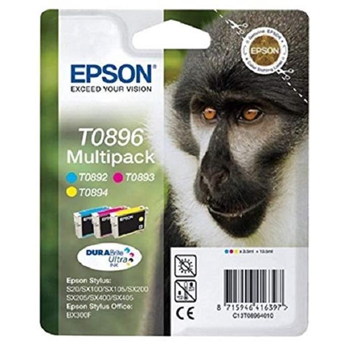 Epson Multipack T0896 - Monkey - Cyan, Magenta, Yellow (C13T08954010)