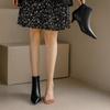 Apricot Black Women Ankle Boots Med Heel Small Big Size 32 48