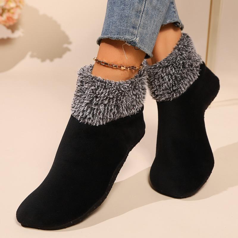 Womens Warm Fuzzy Socks with Non Slip Grip Stretch Velvet Slippers Socks Winter Home Floor Socks
