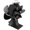 6 Blade Stove Eco Fan Black High Temperature Resistant Self Starting Energy Saving Heat Powered Fan