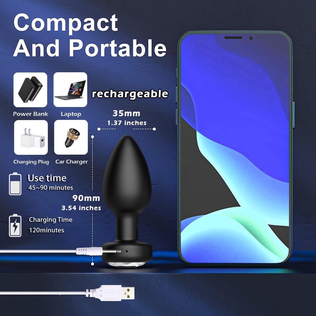 Anal Plug APP Bluetooth Butt Vibrator for Women Man Long Distance Wireless Remote Controlled Ass Buttplug Female Male Sex Toys