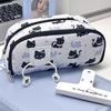 Cute Snow Cat Stationery Bag Double Zipper Pencil Case High Quality Pen Bag  School Office