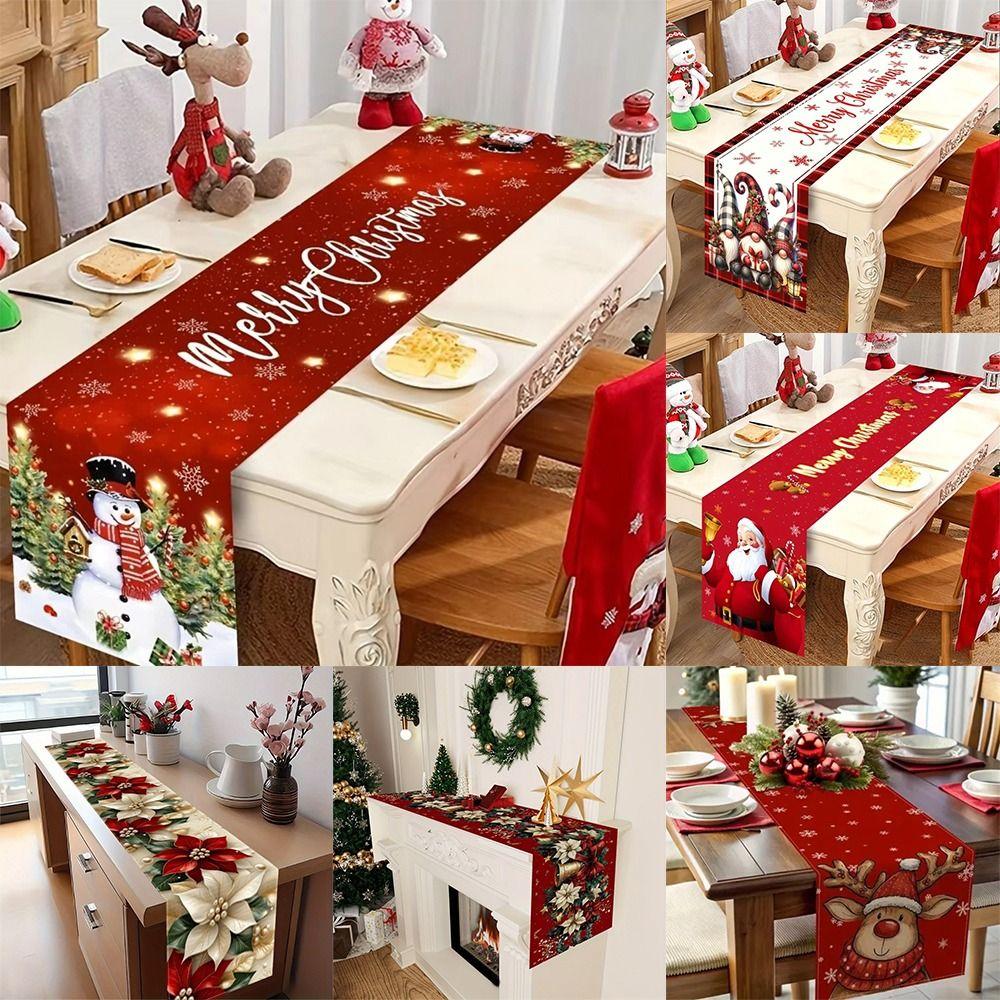 New Year Xmas Table Flag Cover Santa Claus Christmas Tablecloth  Christmas Party