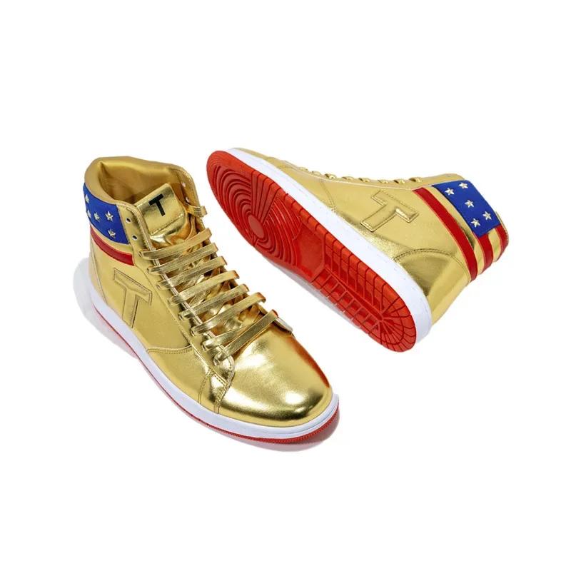 Never Surrender High Top Casual Sneakers Man Fashion Gym Shoes Men's Ankle Boots Running Male Sneaker Gold Board Shoes for Men