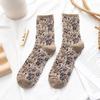 Winter Warm Flower Vintage Socks Women Korean Ins Fashion Kawaii Harajuku Mori Girl Socks Skarpetki Kobieta Femme Chaussettes