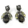 [N1685] - Black Gray 'Cunégonde' Designer Earrings