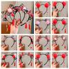 Braid Hair Chinese New Year Headwear Flower Hanfu Hair Sticks Sweet Red Bow Hairband Baby