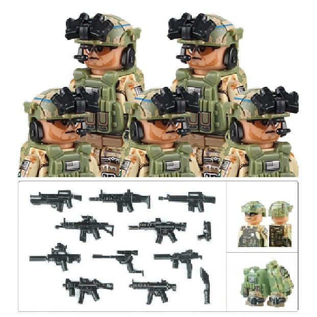 Modern Military SWAT Building Blocks Russian Soldiers Figures US Camouflage Armors Equipment Bricks Toys Compatible Boys