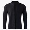 Men Pure Color Sweatercoat Men Stand Collar Black Cardigan Autumn Korean Fashion Cashmere Knit Jacket Male Knitted Sweater