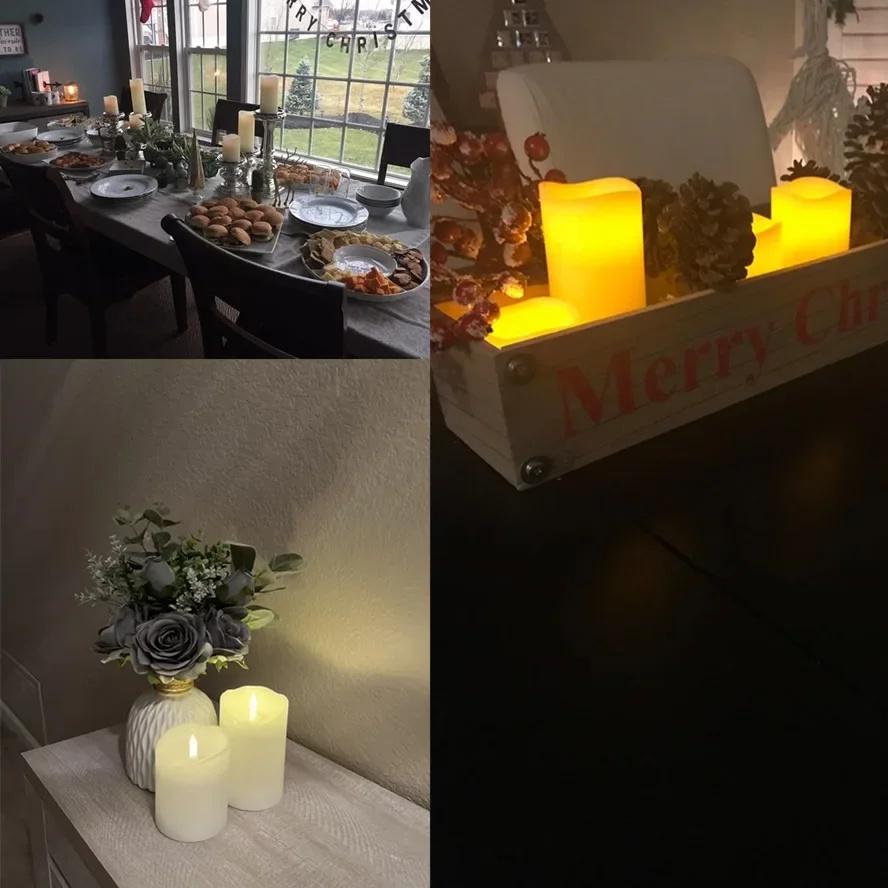Беспламенные мерцающие светодиодные свечи свет Беспламенные свечи Свечи на батарейках для свадебного декора Принадлежности для вечеринки по случаю дня рождения Теплый