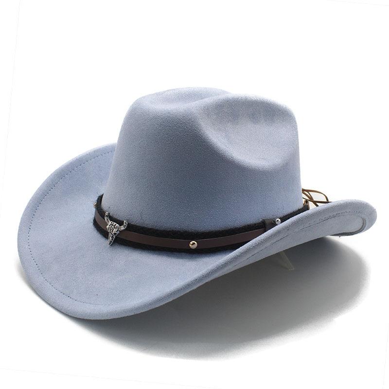 Horn Men'S And Women'S Knight Hat Felt One-Word Hat Top Hump Adjustable Western Cowboy Hat