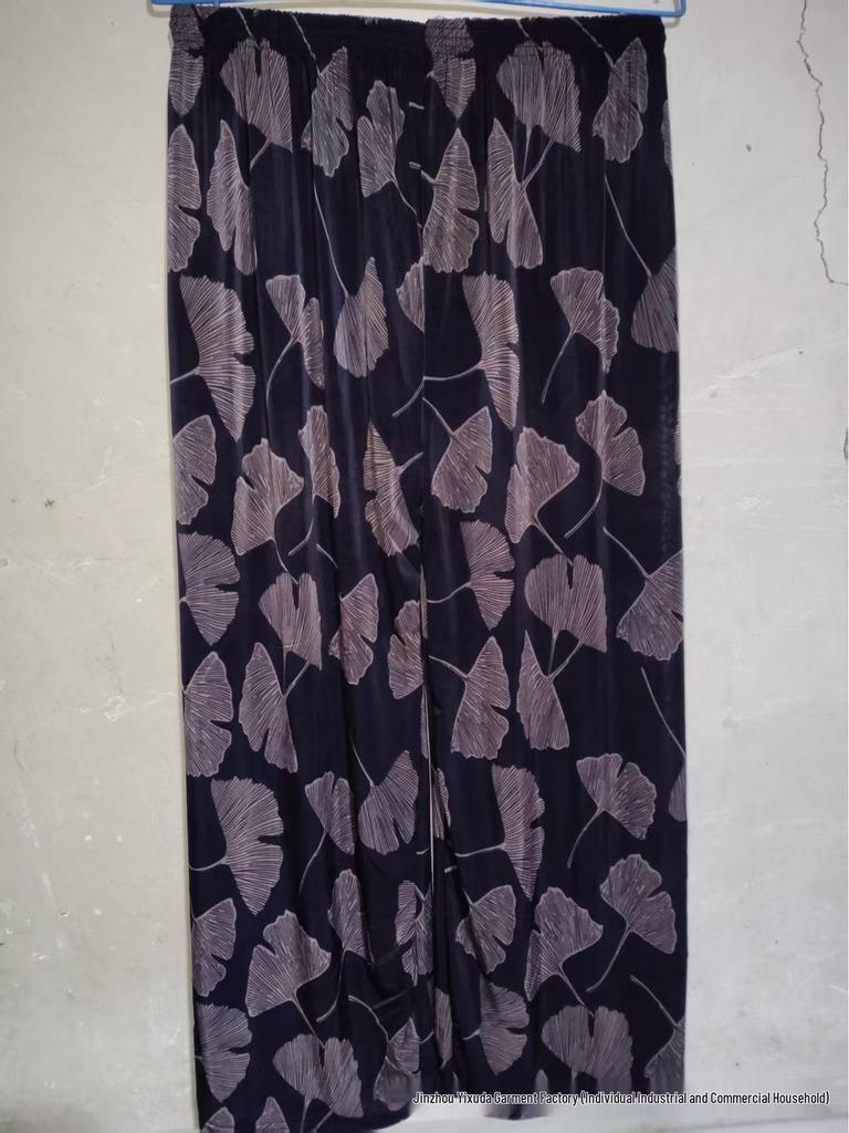 Casual Summer Women's Plus Size Ice Silk Stretch Pants - Loose, High Elastic Waist for Middle-Aged and Elderly