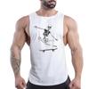 Summer Adult Men'S Fitness Outdoor Casual Crew Neck Vest Funny Skull Pattern 2d Print Youth Trend Multi-Color Sleeveless Shirt