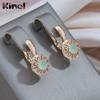 Kinel Lake Green Zircon Drop Earrings For Women Classic Bride Wedding Jewelry