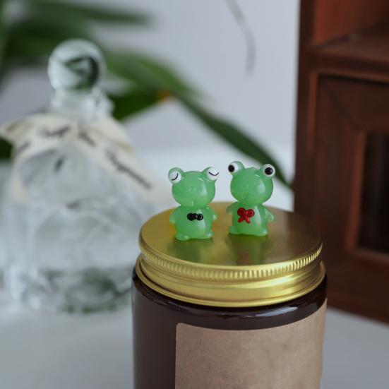Glass Ornament Realistic Decorative Elegent Style Green Miniature Animal Frog Model Party Craft Home Gifts Decoration For Household Decoration