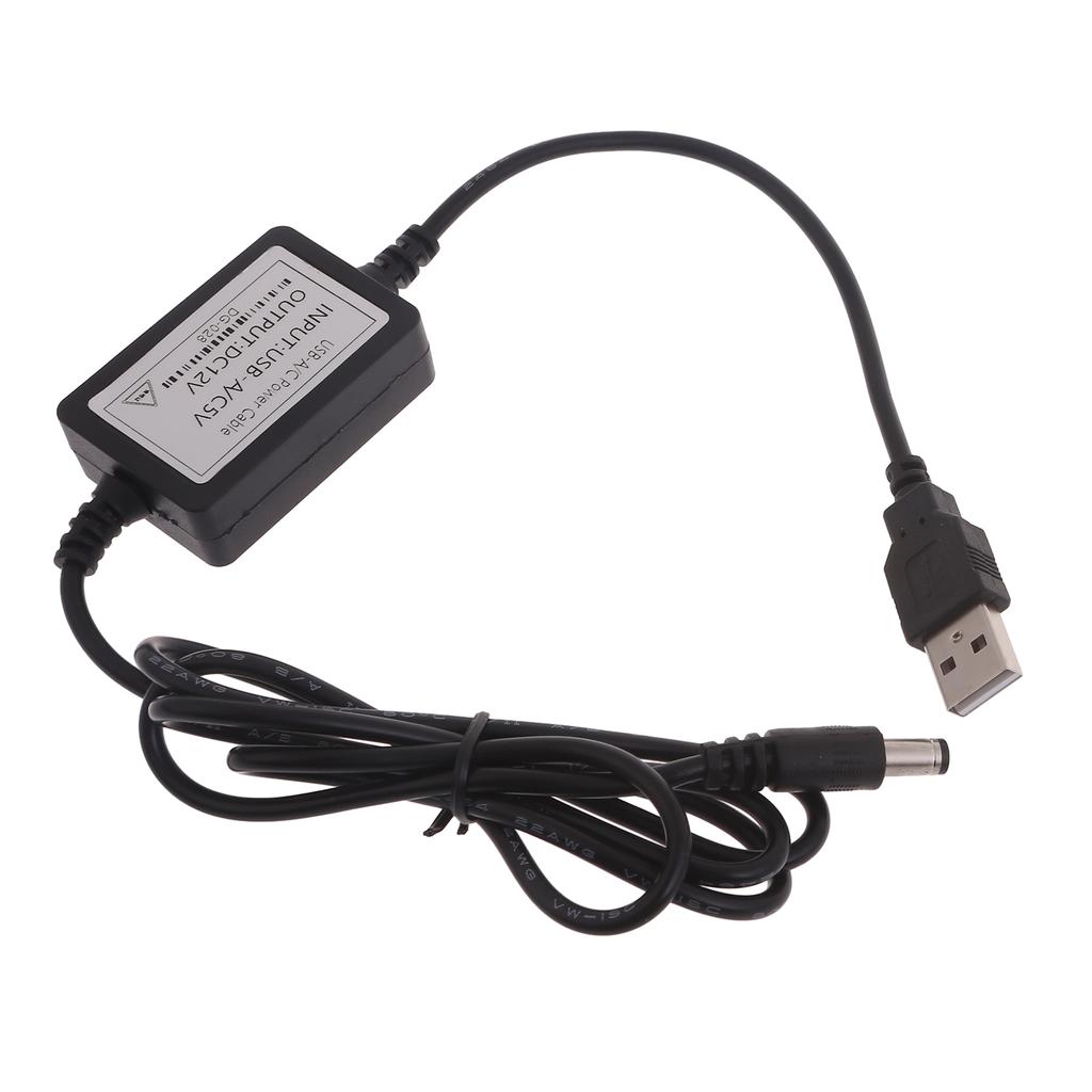USB Power Supply Adapter Cable with DC 5.5 X 2.1mm USB 5V To DC 12V Cable for Low-power Router Speaker 115cm/45''