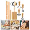 Gnocchi and Ravioli Making Tool Ravioli Stamp Set Handmade Pastas Set Rolling Pin Perfect for Family Baking Activities