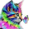 Full Round 5D DIY Diamond Painting "Butterfly Cat" 3D Embroidery Cross Stitch Home Decor Gift