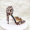 Sexy Suede Leopard Print Women's Single Heel Shoes, Personalized Party Banquet Plus Size Shoes