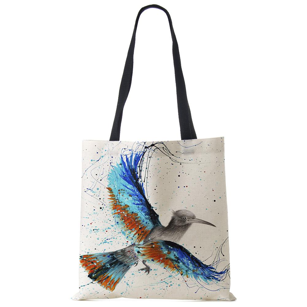 Butterfly Animal Cat Print Tote Shoulder Bag For Women Shopping Reusable Bags For Groceries Folding Travel School Beach Bags