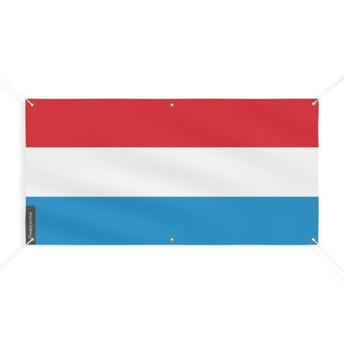Bannière - Luxembourg - 60x120cm - Polyester - 6 Œillets - Extérieur