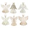 Wooden Angel Christmas Ornaments Rustic Angel Hanging Ornament with Hollow Design