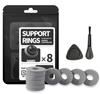 Aim Improvement FPS Assist Ring Hard 8 Pieces for PS5 PS4 Switch Xbox and Others Game Controller Stick (Material Sponge/Hardness Hard/Color Gray)