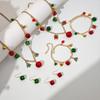European and American Color Block Bell Jewelry Set: Christmas Tree Bracelet, Necklace, and Earrings.